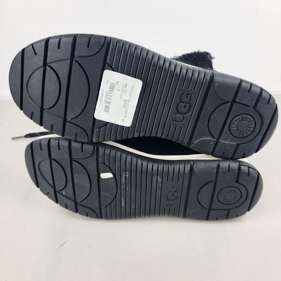 UGG Lakesider Heritage Black Suede Lace Up Mid Top Winter Boots 6.5 - Picture 9 of 11